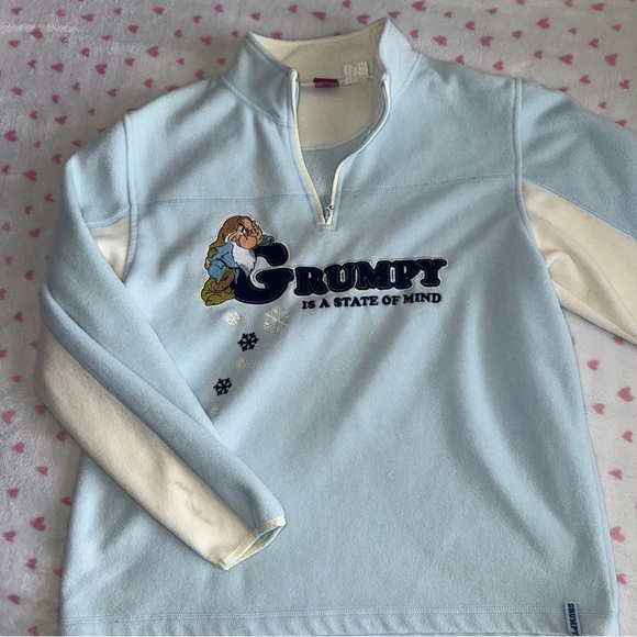 Disney Tops - Disney Light Blue and Cream Grumpy Sweater